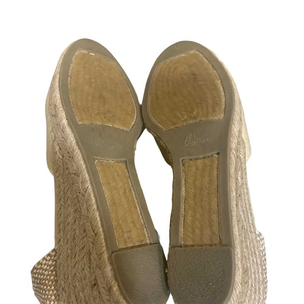 Castaner Cream Espadrille Wedge Sandals with Ankle Strap 40 US 9